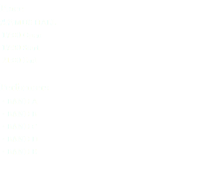 Place 渋谷MUS HALL 17:00 Open 17:30 Start 21:00 End Performers ・BAND A ・BAND B ・BAND C ・BAND D ・BAND E 